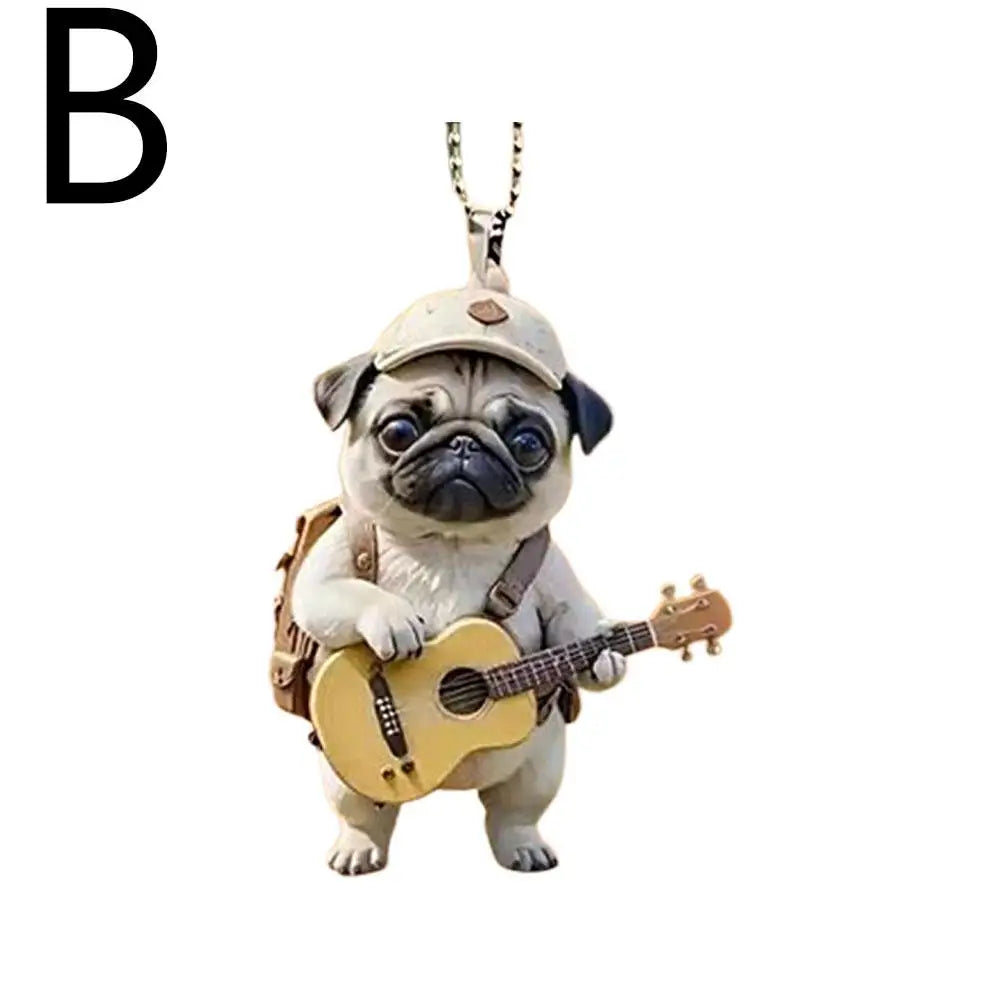 Motorcycle Cat Acrylic Hanging Decoration Christmas Tree Car 2D Flat Riding Kitten Hanging Ornament Cartoon Pendant For Christma