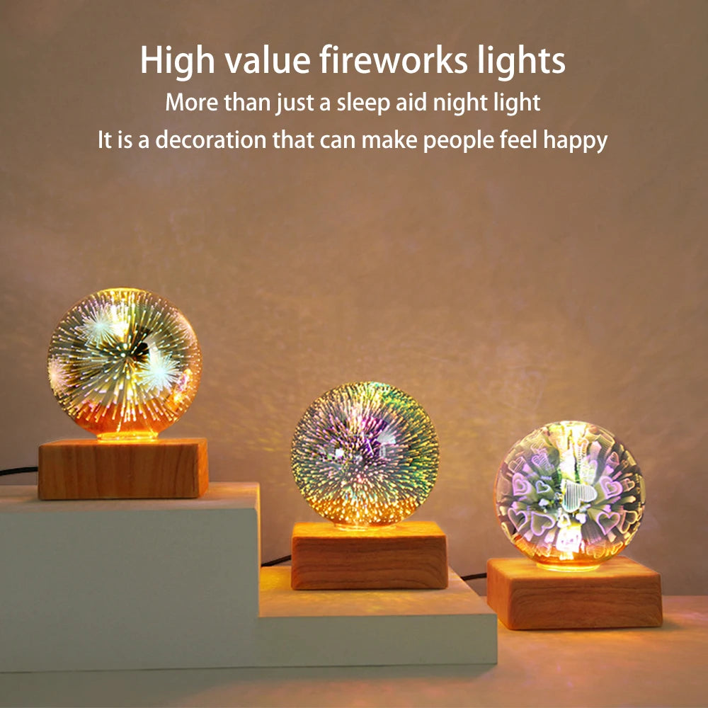 3D Crystal Ball Lamp Laser Engraved Galaxy Planet Moon Saturn LED Night Light Home Decor Valentine's Day Father's Day Gift