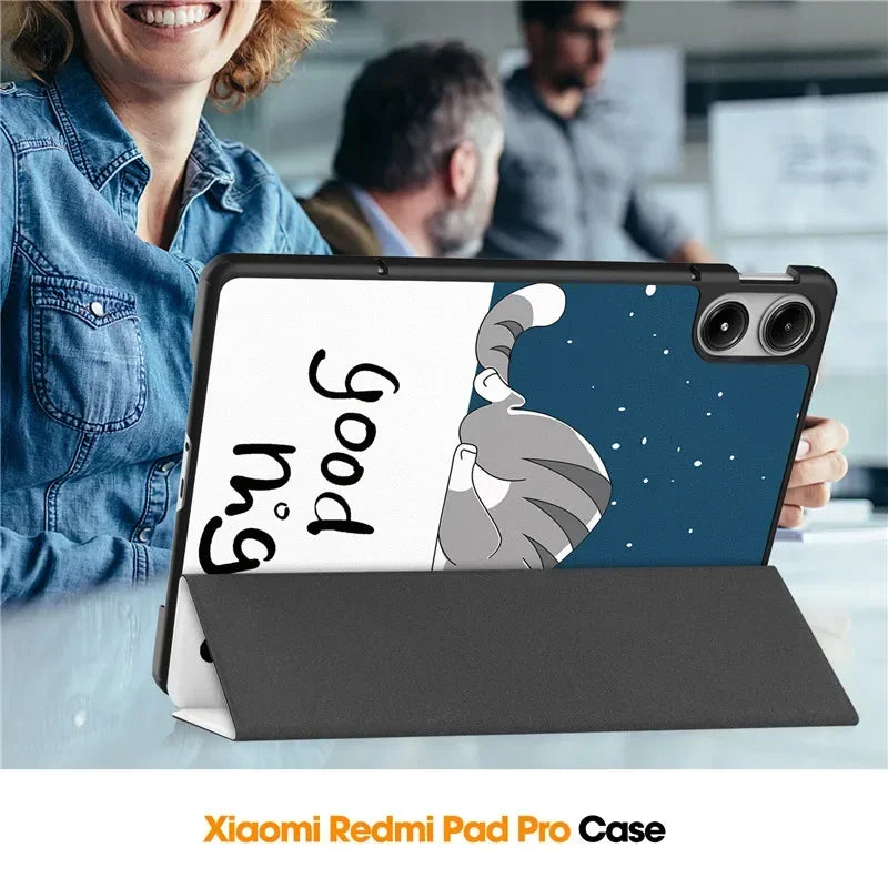 For Xiaomi Redmi Pad Pro 2024 Folding Flip Stand Case Funda for Red Mi Pad Pro 12.1 POCO Pad 12 1 Tablet Cover with Auto Sleep