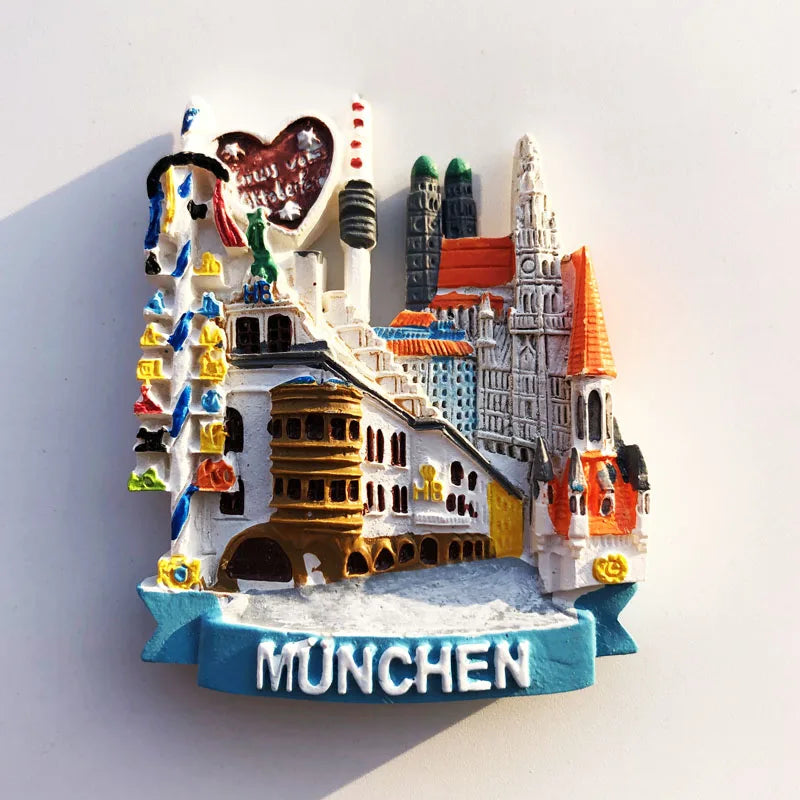 Germany Munchen 3D Fridge Magnets Tourism Souvenir Refrigerator Magnetic Sticker Collection Handicraft Gift