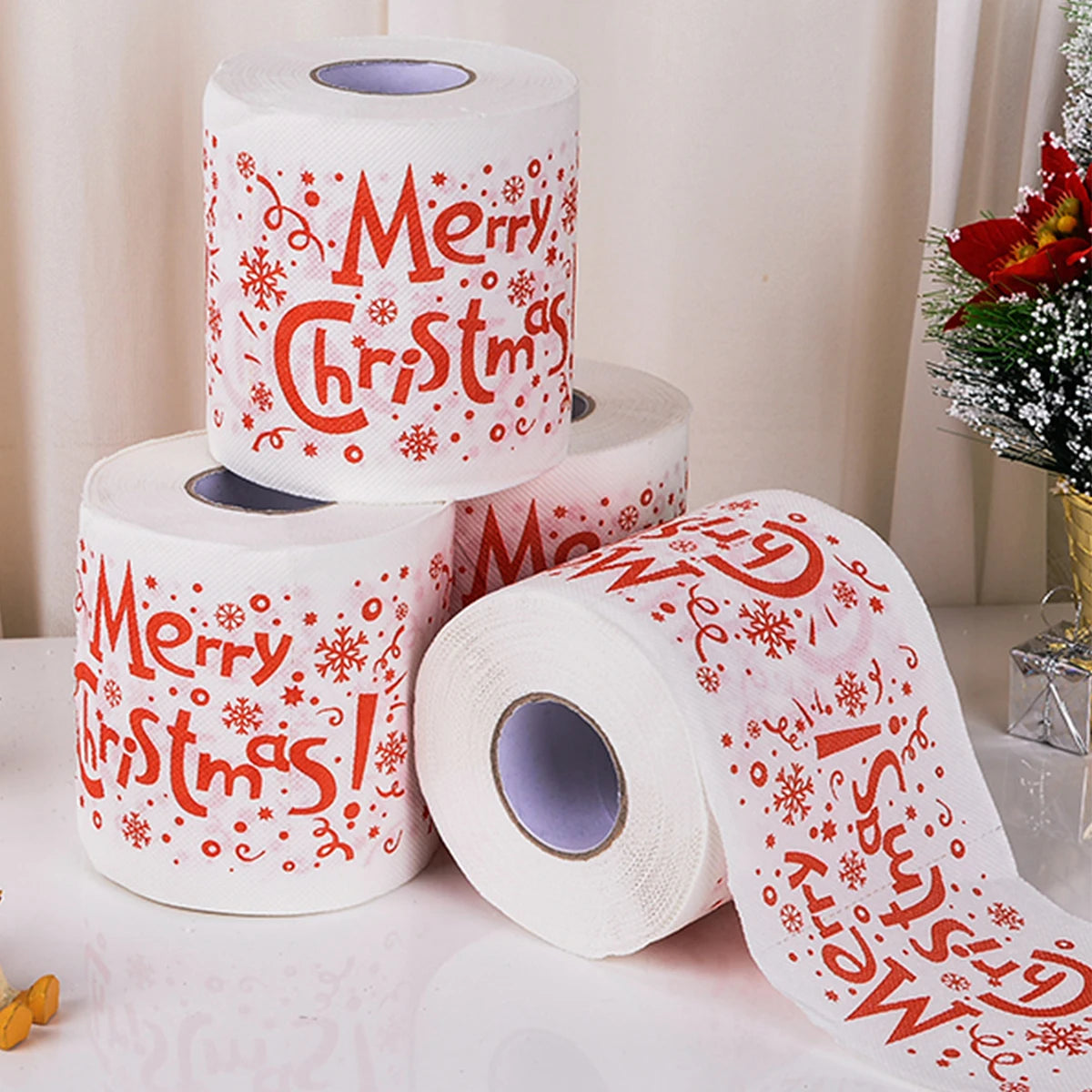 Merry Christmas Toilet Roll Paper Home Santa Claus Bath Toilet Roll Paper Christmas Supplies Xmas Tissue Roll Home New Year