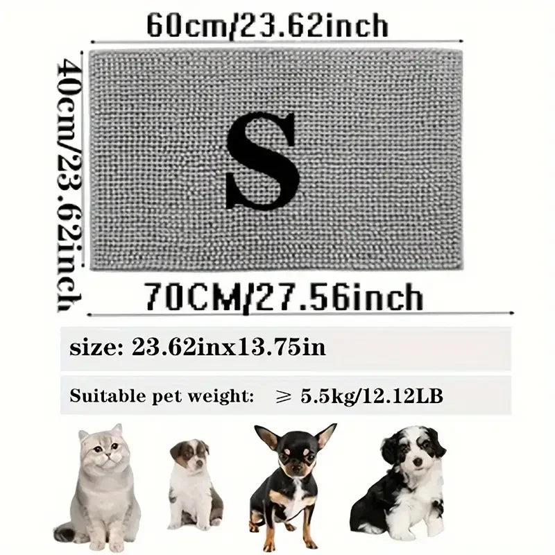 Dog Door Mat Dog Mud Mat For Muddy Paws Absorbs Moisture And Dirt Absorbent Non-Slip Washable Mat Quick Dry Indoor Door Mat