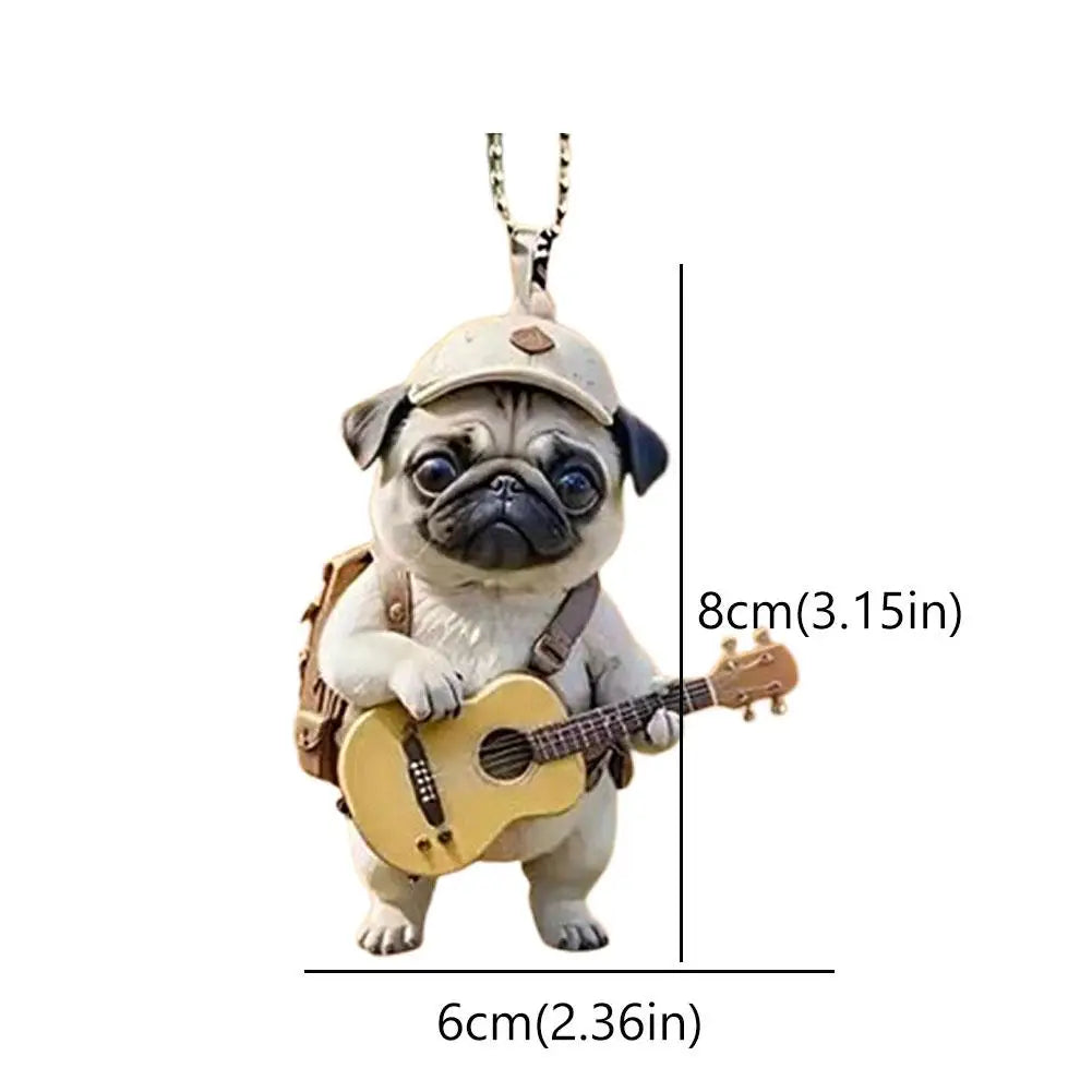 Motorcycle Cat Acrylic Hanging Decoration Christmas Tree Car 2D Flat Riding Kitten Hanging Ornament Cartoon Pendant For Christma
