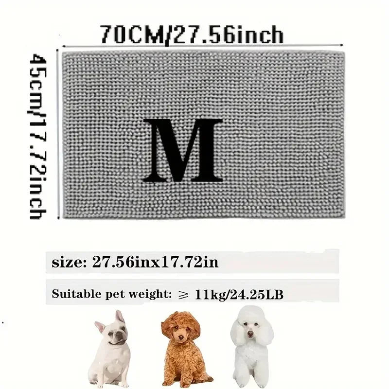 Dog Door Mat Dog Mud Mat For Muddy Paws Absorbs Moisture And Dirt Absorbent Non-Slip Washable Mat Quick Dry Indoor Door Mat