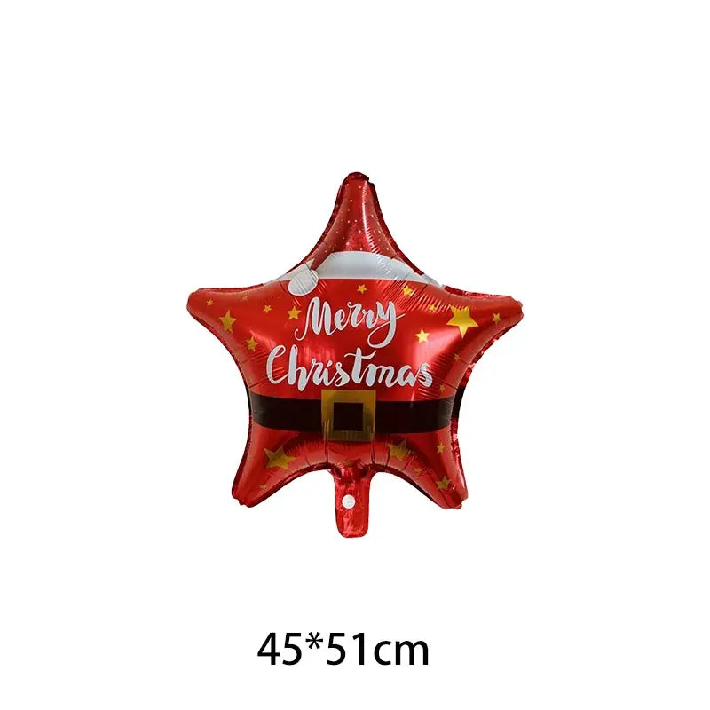 Christmas Decoration Balloons Santa Claus Snowman Aluminum Foil Letter Balloon Banner Merry Christmas Theme Party Decor Supplies