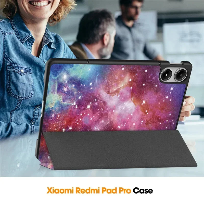 For Xiaomi Redmi Pad Pro 2024 Folding Flip Stand Case Funda for Red Mi Pad Pro 12.1 POCO Pad 12 1 Tablet Cover with Auto Sleep