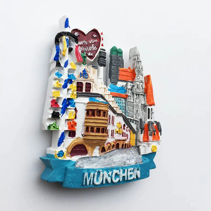 Germany Munchen 3D Fridge Magnets Tourism Souvenir Refrigerator Magnetic Sticker Collection Handicraft Gift