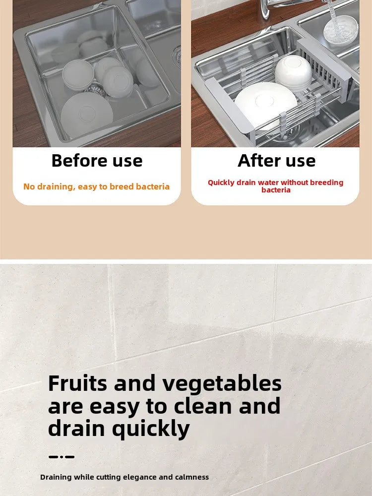 Kitchen sink retractable drainer sink drainer dish drainer basket Dish storage rack