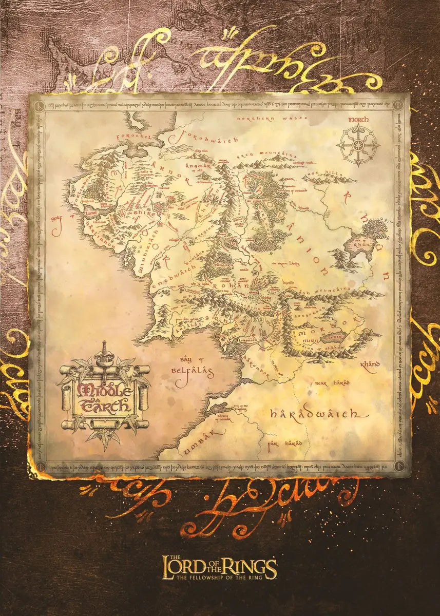 Vintage Middle-Earth Maps Map Canvas Painting Retro Middle-earth Map Canvas Abstract  Wall  Art  Picture Living Room  Art Decor