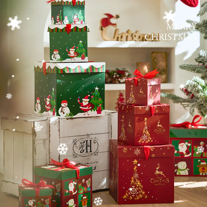 Christmas Gifts Box Christmas Snowman Packing Box Navidad Santa Claus Xmas Ornament New Year Christmas Party Decor Supplies