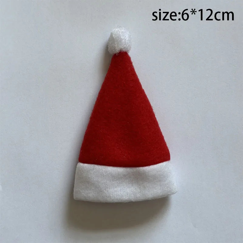 Pocket Christmas Cutlery Holder Santa Claus Knife Fork Christmas Tableware Wine Bottle Sleeves Cover Bag For Home Xmas Supplies