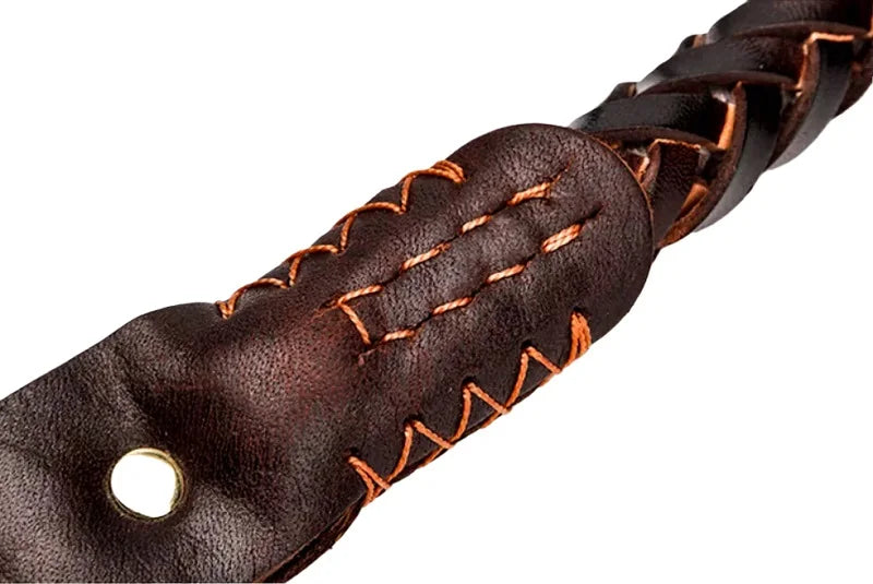 Dog Collar Leather eight-strand Braided Leather Collar for a dog Real Leather Collar big Braided large Dog Leather Collar