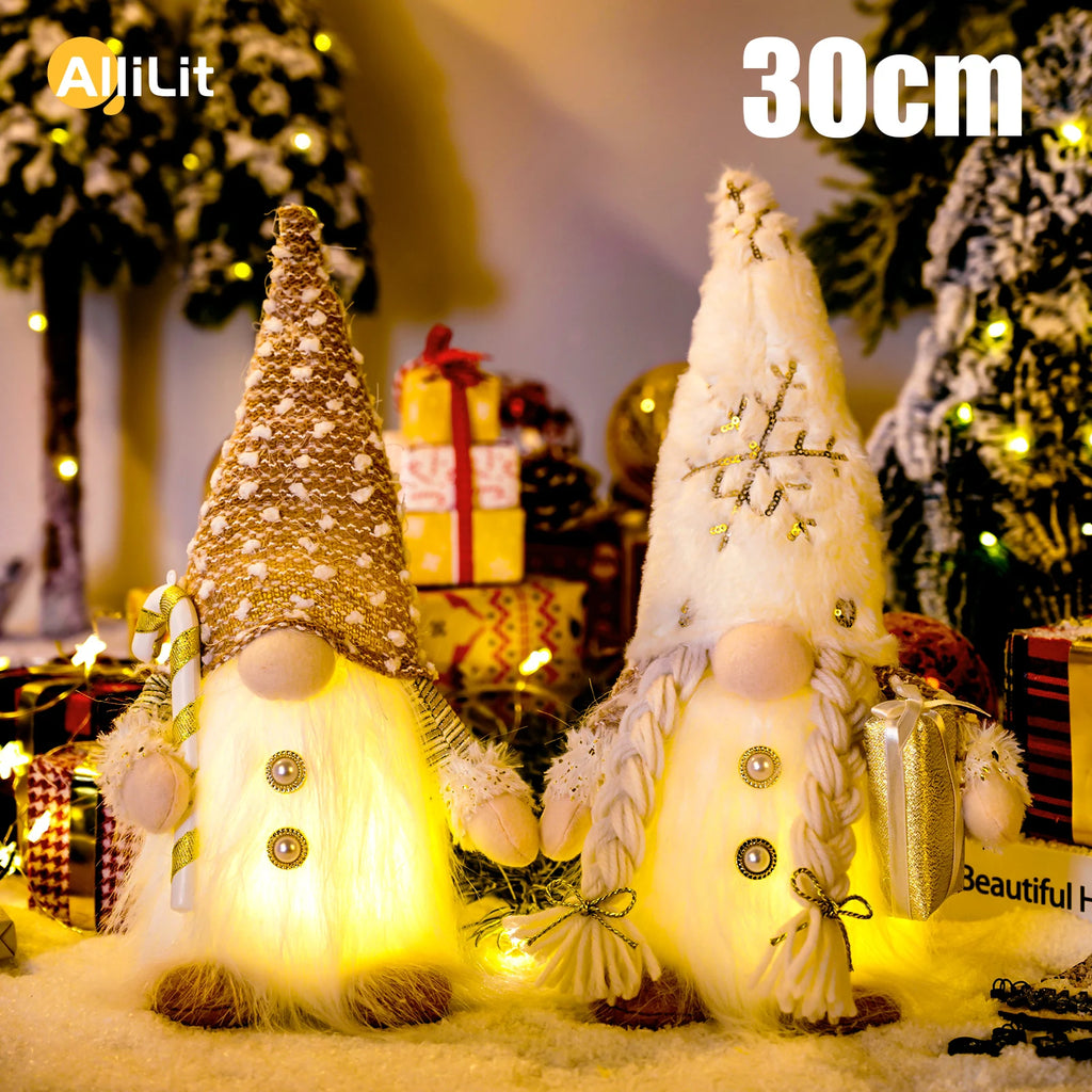 Glowing Gnome Christmas Faceless Doll 30cm Tree Decorations 2025 Night Light Xmas Gift Navidad 2023 New Year Home Decor