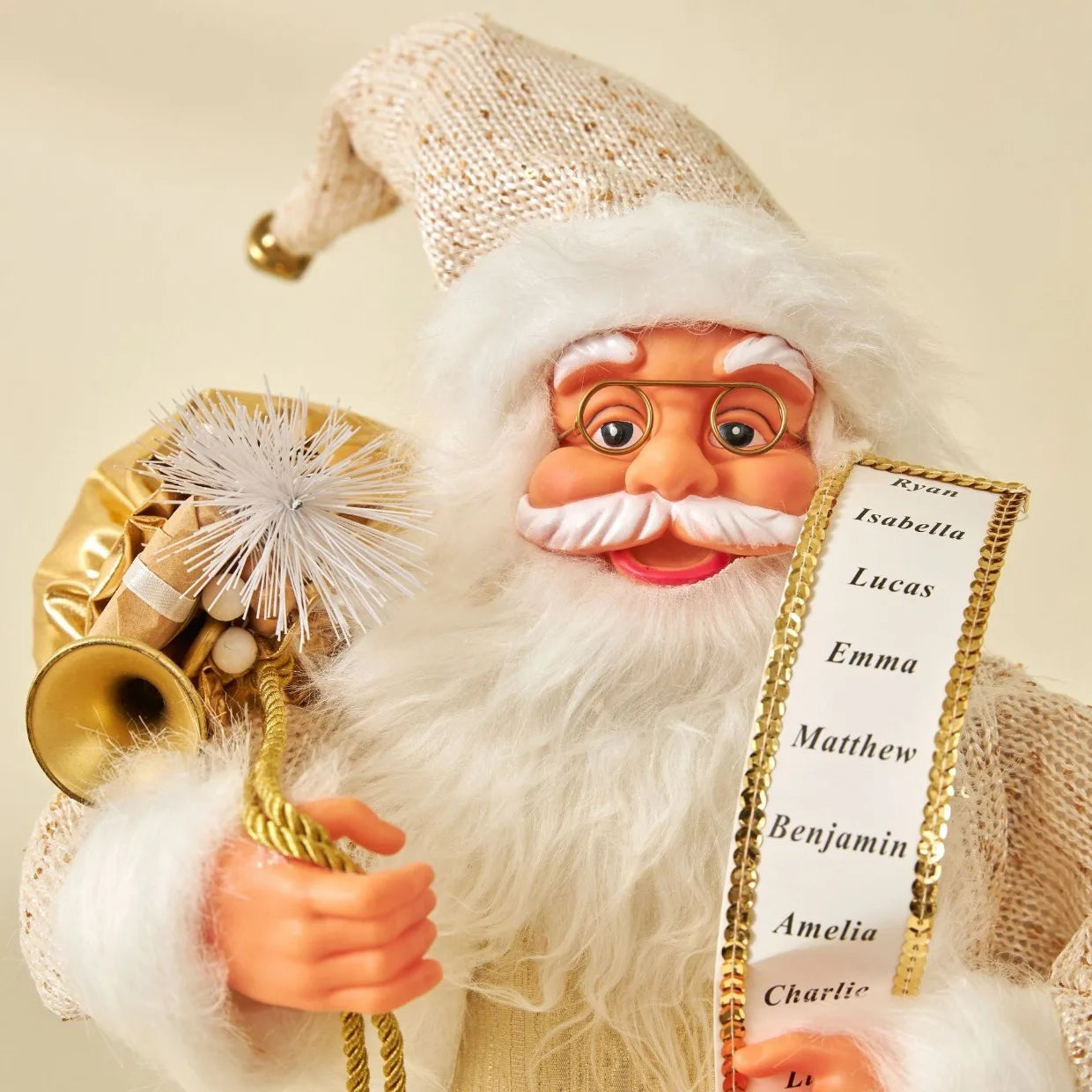 1pc Santa Claus Christmas Ornament - 12.6 inch Plastic Bird 3D Statue, Classic Holiday Decoration for Home and Kitchen, No Feath