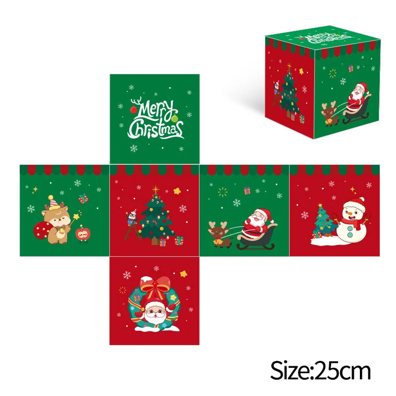 Christmas Gifts Box Christmas Snowman Packing Box Navidad Santa Claus Xmas Ornament New Year Christmas Party Decor Supplies