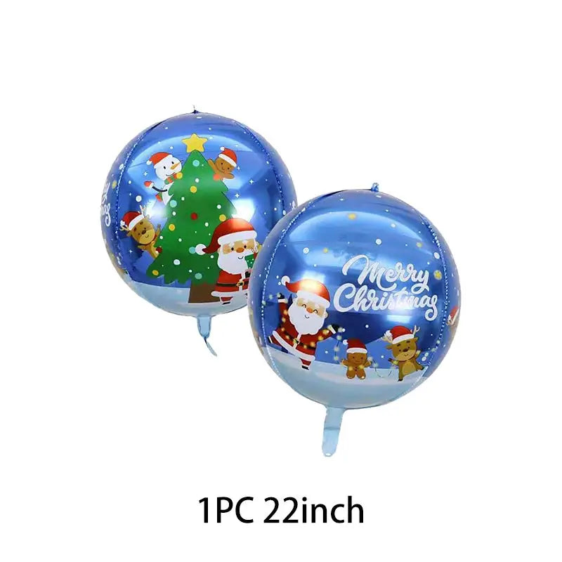 Christmas Decoration Balloons Santa Claus Snowman Aluminum Foil Letter Balloon Banner Merry Christmas Theme Party Decor Supplies