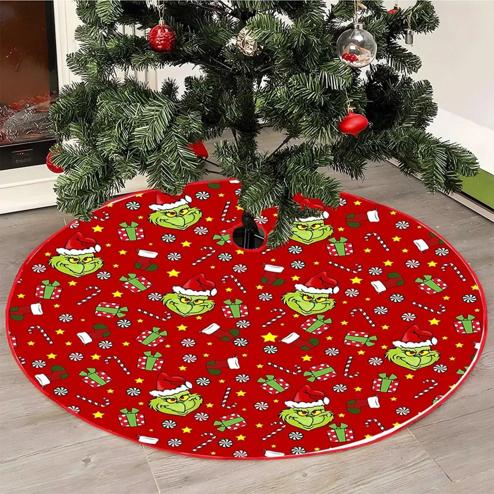 Christmas Tree Skirt Decoration For Home Xmas Tree Decorations Skirt Ornament Festive Holiday Party Decorations Indoor Outdoor