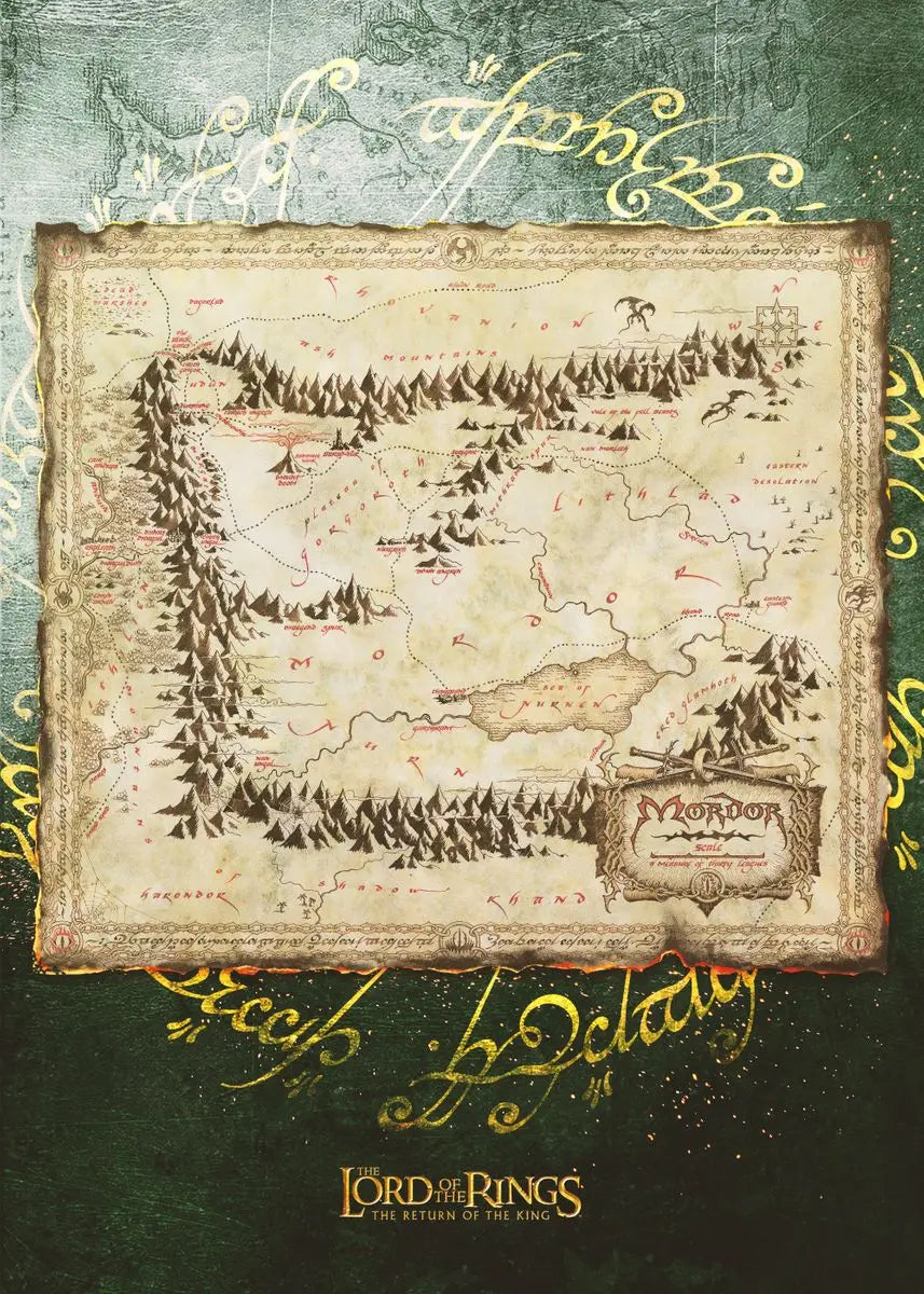 Vintage Middle-Earth Maps Map Canvas Painting Retro Middle-earth Map Canvas Abstract  Wall  Art  Picture Living Room  Art Decor