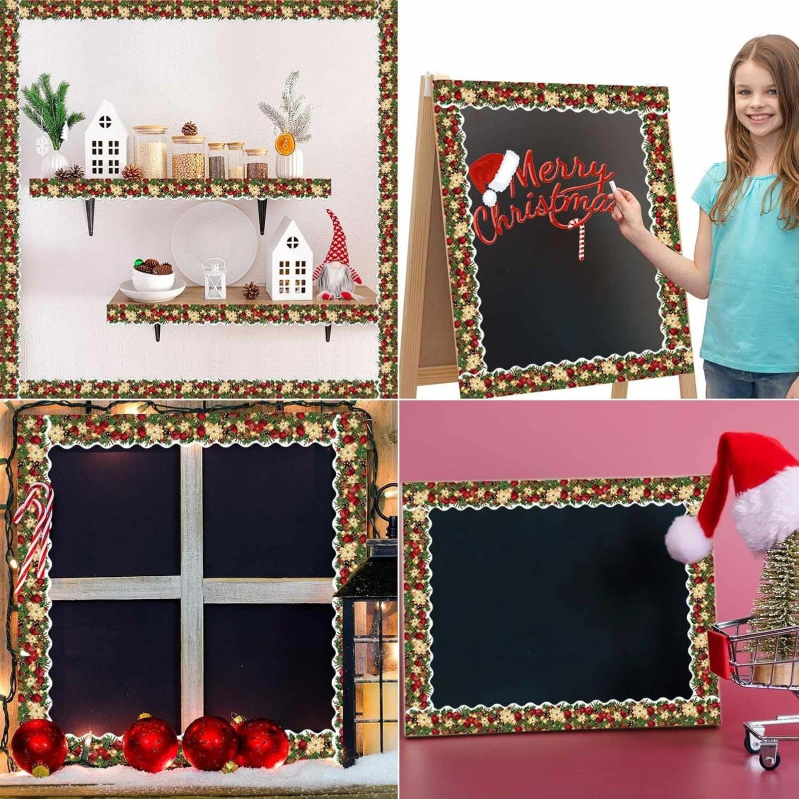 2025 Christmas Holiday Decoration Border Stickers Handmade Crafts Decoration Stickers Christmas Decorations новогодний декор