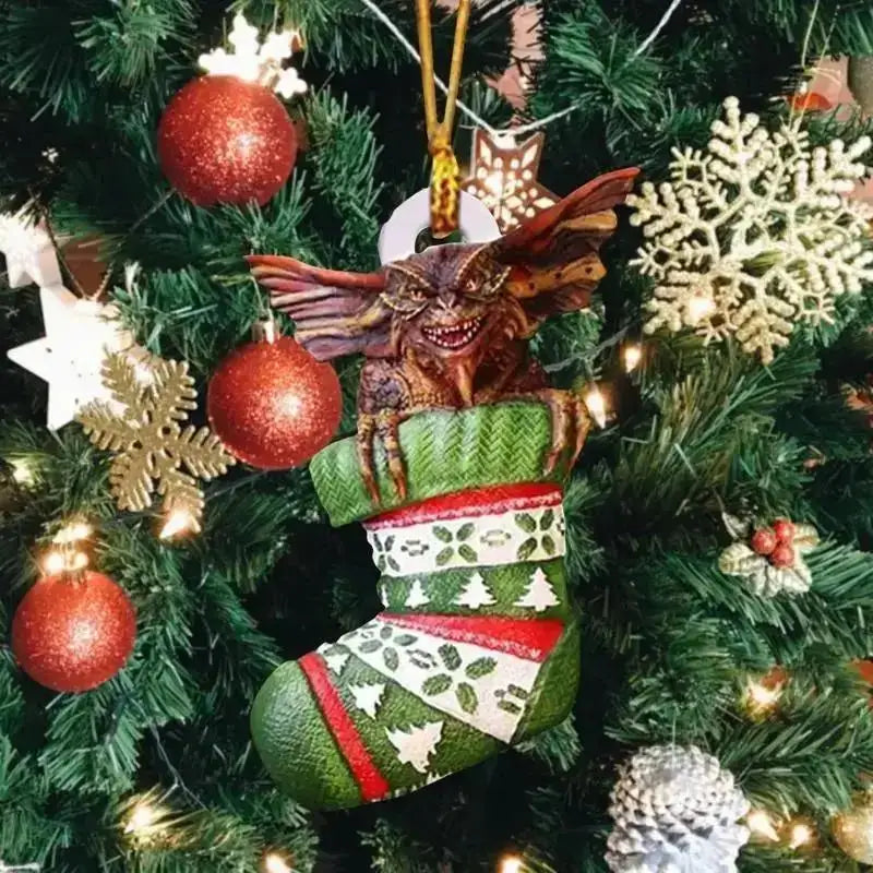 Xmas Gremlins Santa Hat Socks Dog Honeycomb Ball Christmas Tree Pendant Christmas Party Decorations Children Christmas Gift