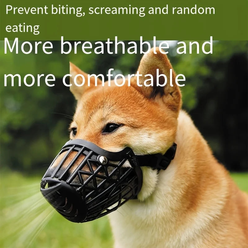 Dog muzzle for preventing biting, chewing indiscriminately, and barking, suitable for dogs weighing 2.5 kilograms or less.
