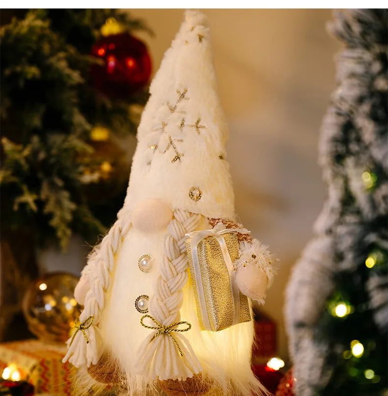 Glowing Gnome Christmas Faceless Doll 30cm Tree Decorations 2025 Night Light Xmas Gift Navidad 2023 New Year Home Decor