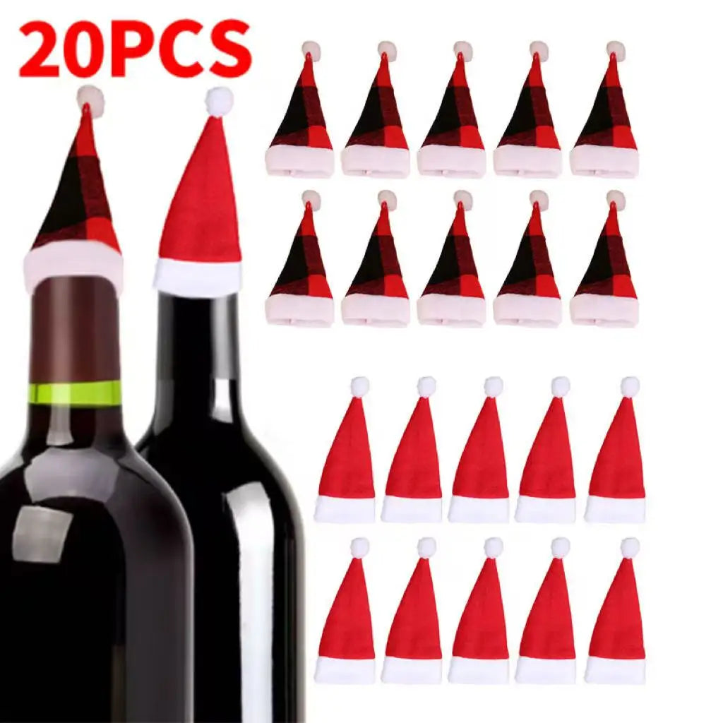 Pocket Christmas Cutlery Holder Santa Claus Knife Fork Christmas Tableware Wine Bottle Sleeves Cover Bag For Home Xmas Supplies
