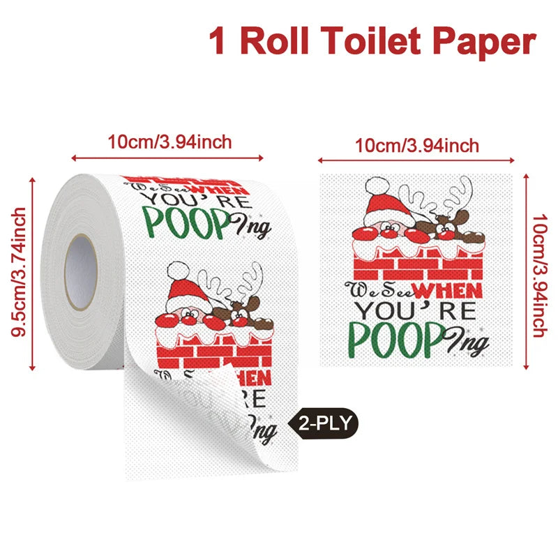 Merry Christmas Toilet Roll Paper Home Santa Claus Bath Toilet Roll Paper Christmas Supplies Xmas Tissue Roll Home New Year