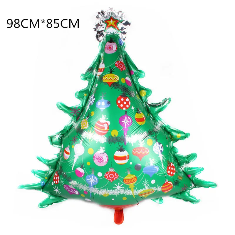 Christmas Decoration Balloons Santa Claus Snowman Aluminum Foil Letter Balloon Banner Merry Christmas Theme Party Decor Supplies