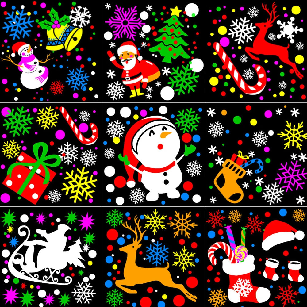 Christmas Window Projector LED Snowflake Snow Elk Laser Projector 16 Patterns Projection Lamp Xmas Party Home Door Decoration