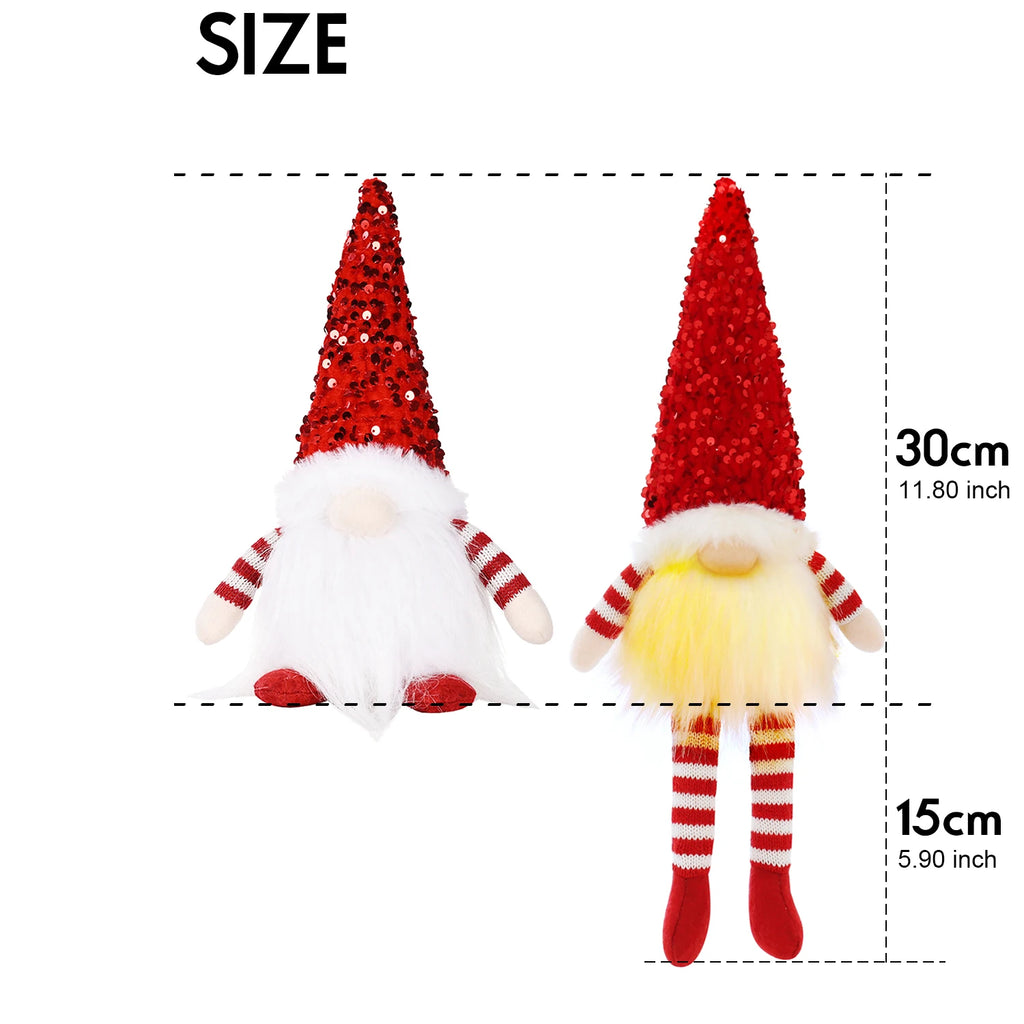 Glowing Gnome Christmas Faceless Doll 30cm Tree Decorations 2025 Night Light Xmas Gift Navidad 2023 New Year Home Decor