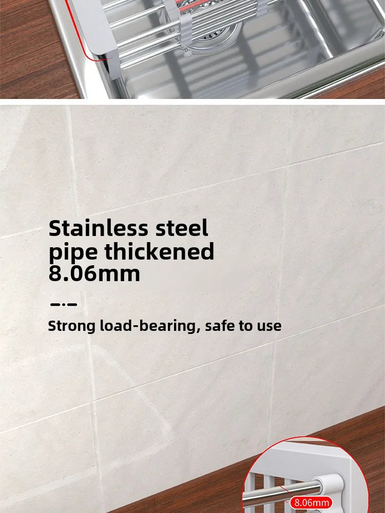 Kitchen sink retractable drainer sink drainer dish drainer basket Dish storage rack