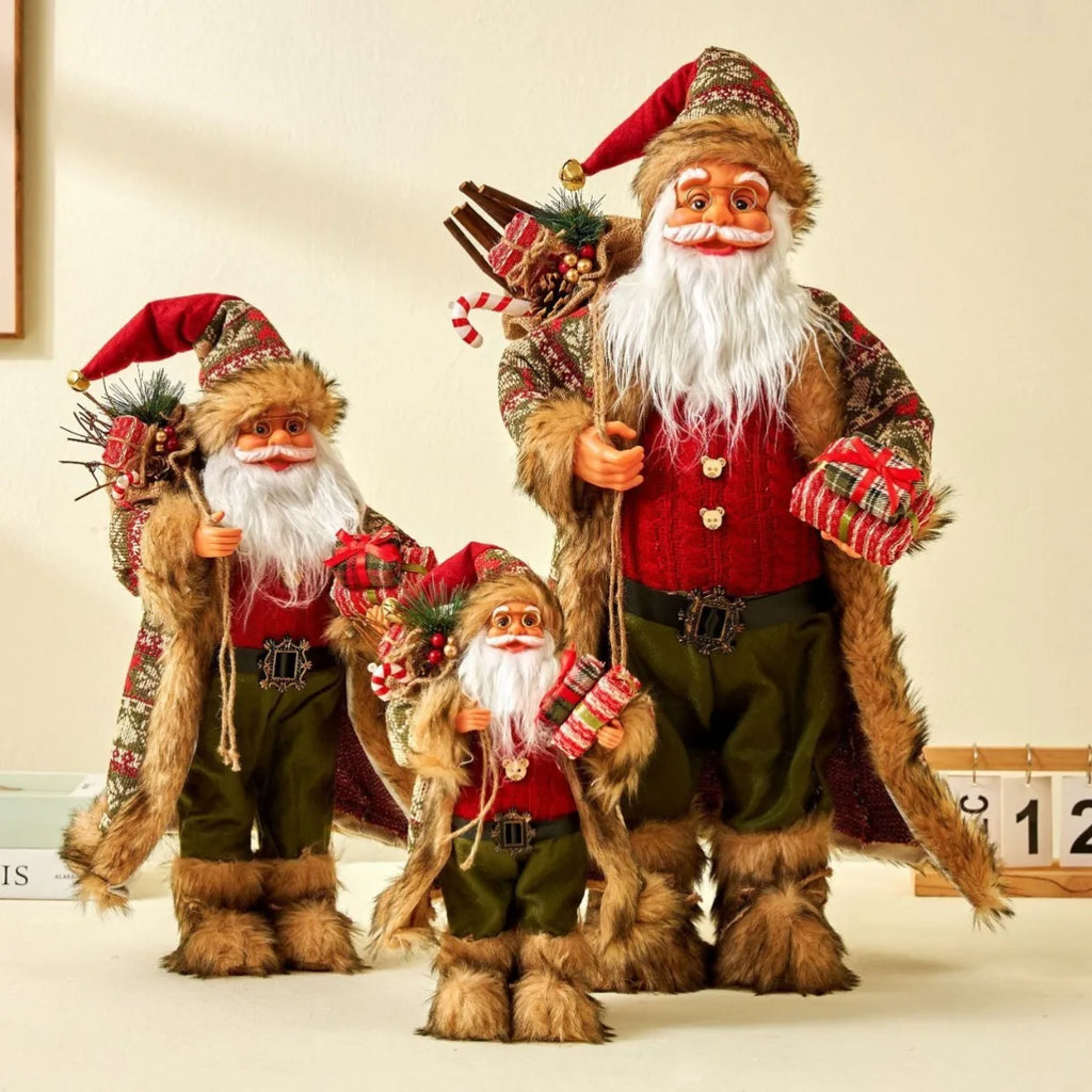 1pc Santa Claus Christmas Ornament - 12.6 inch Plastic Bird 3D Statue, Classic Holiday Decoration for Home and Kitchen, No Feath
