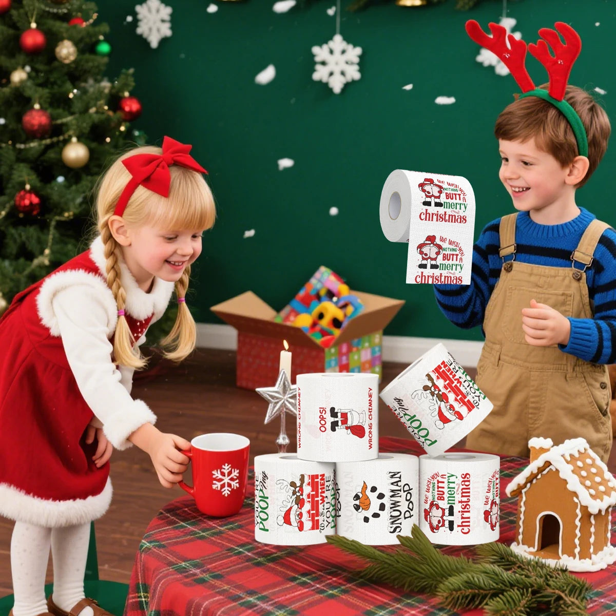 Christmas Santa Claus Bath Toilet Roll Paper Xmas Toilet Roll Paper Christmas Decor 2025 Xmas Tissue Roll Home New Year 2026