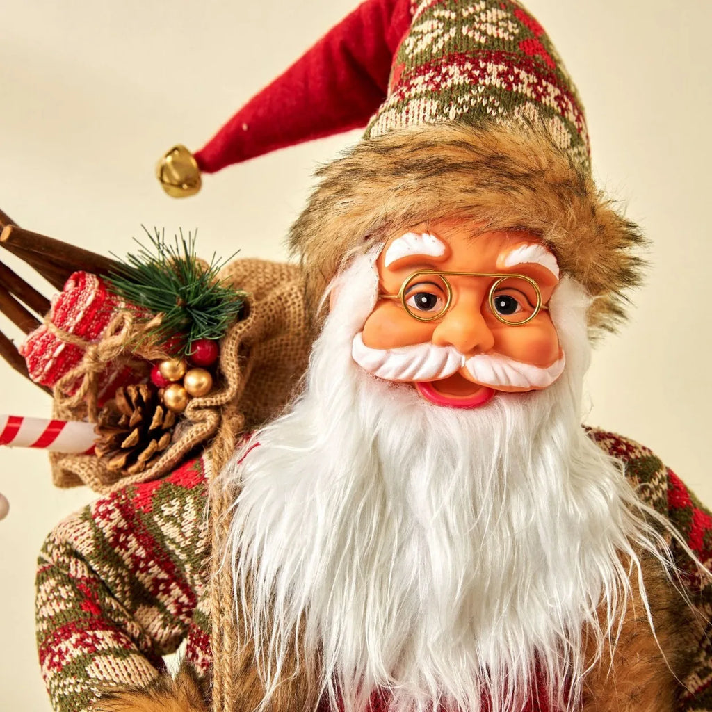 1pc Santa Claus Christmas Ornament - 12.6 inch Plastic Bird 3D Statue, Classic Holiday Decoration for Home and Kitchen, No Feath