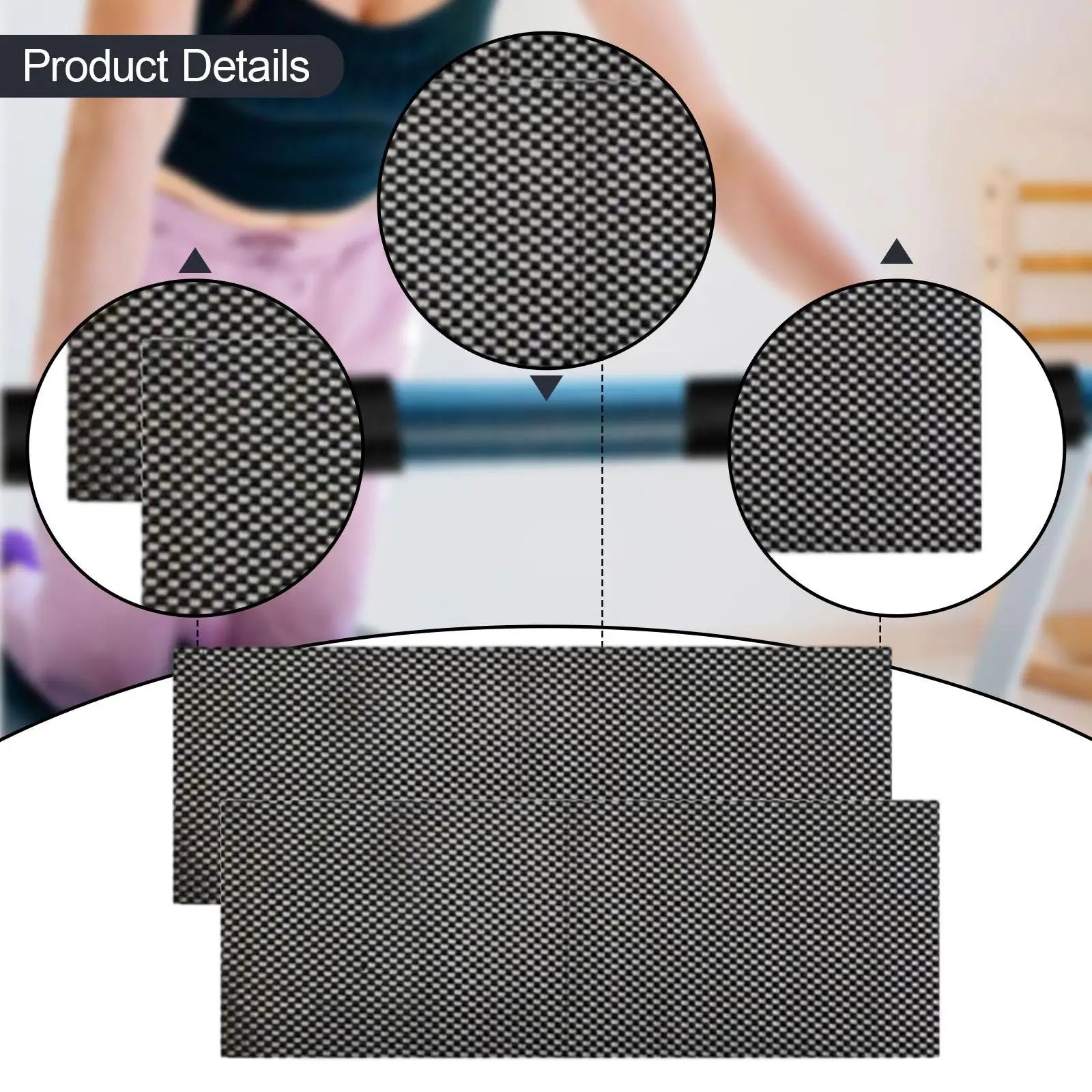 2 Pieces Pilates Nonslip Mat 25cmx60cm Multifunctional Gripper Mat Anti Skid for