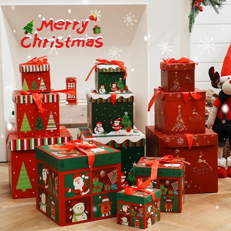 Christmas Gifts Box Christmas Snowman Packing Box Navidad Santa Claus Xmas Ornament New Year Christmas Party Decor Supplies