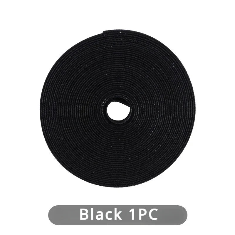 1PC Data Cable Management Strap Reusable Detachable Can Be Cut Freely Multifunctional Velcro Strap Fixed Storage Accessories