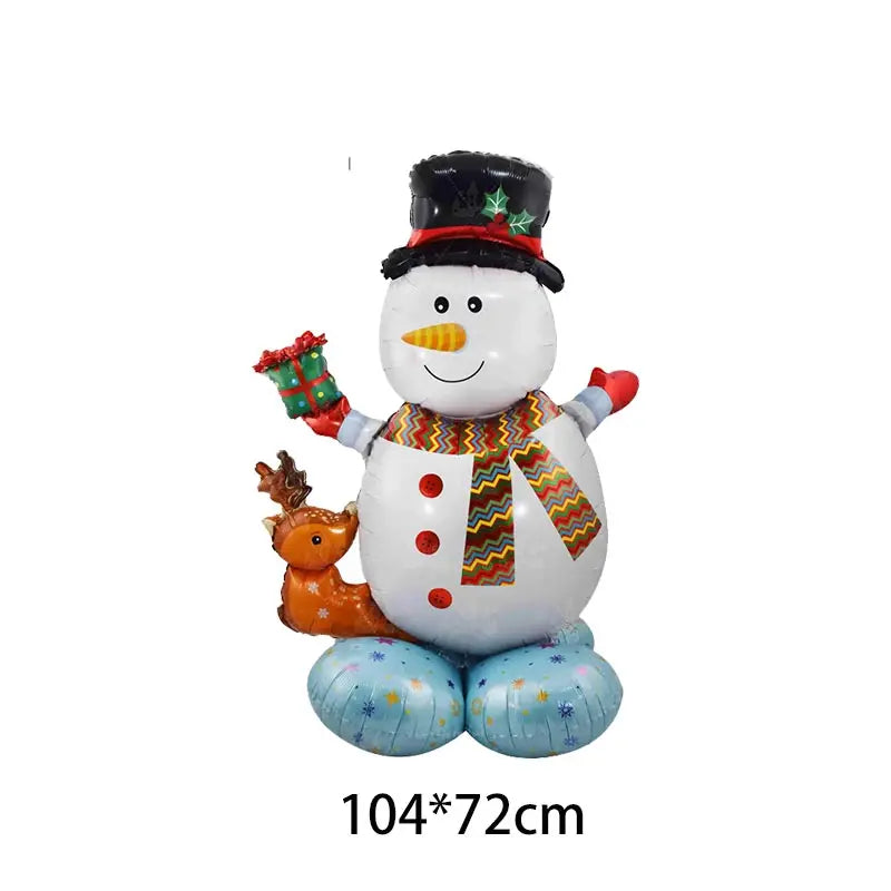 Christmas Decoration Balloons Santa Claus Snowman Aluminum Foil Letter Balloon Banner Merry Christmas Theme Party Decor Supplies