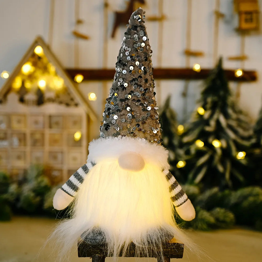 Glowing Gnome Christmas Faceless Doll 30cm Tree Decorations 2025 Night Light Xmas Gift Navidad 2023 New Year Home Decor