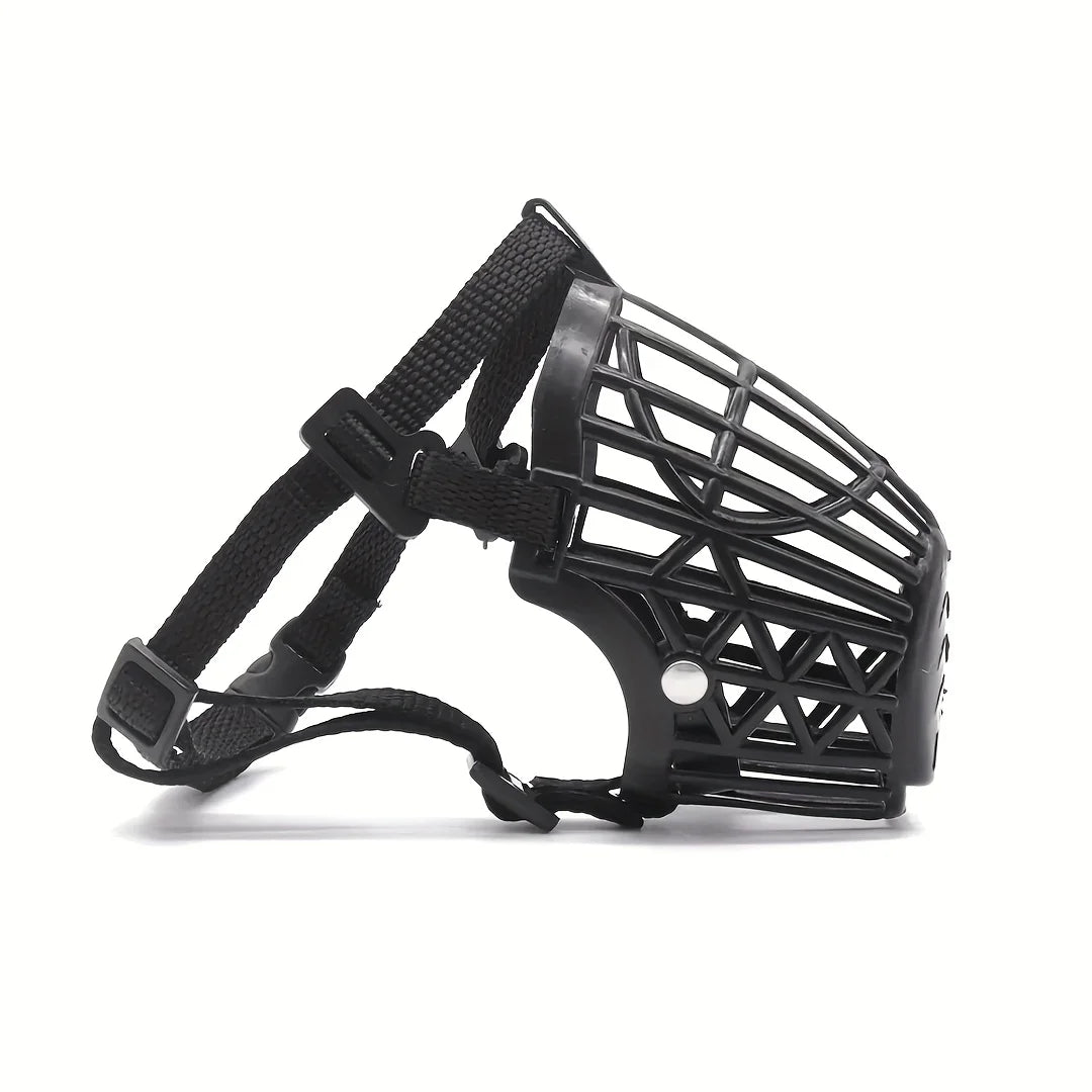 Dog muzzle for preventing biting, chewing indiscriminately, and barking, suitable for dogs weighing 2.5 kilograms or less.