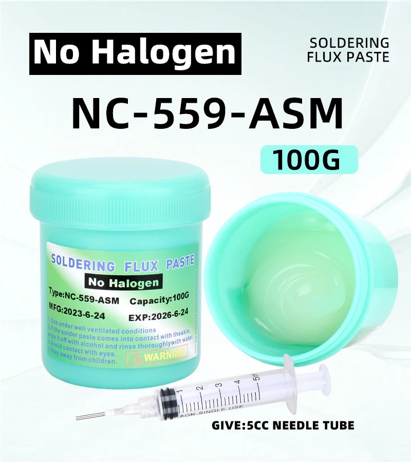 Paste 100% Original NC-559-100g ASM Flux for Soldering 100g No-clean Soldering Flux Tip Refresher Soldering Pcb Repair Welding
