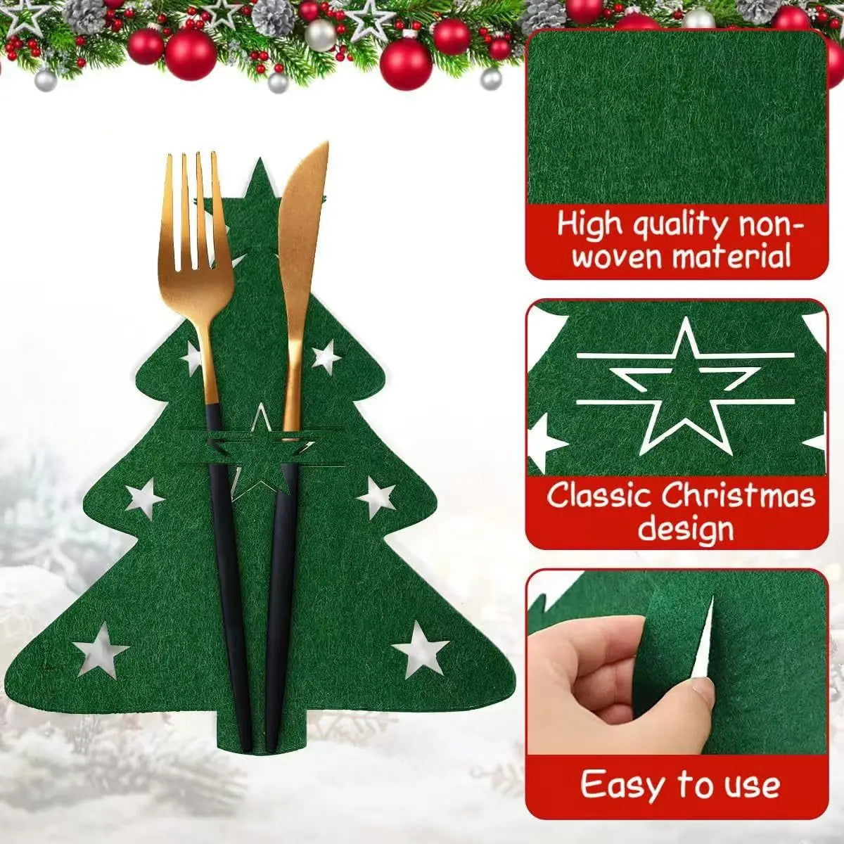 Pocket Christmas Cutlery Holder Santa Claus Knife Fork Christmas Tableware Wine Bottle Sleeves Cover Bag For Home Xmas Supplies