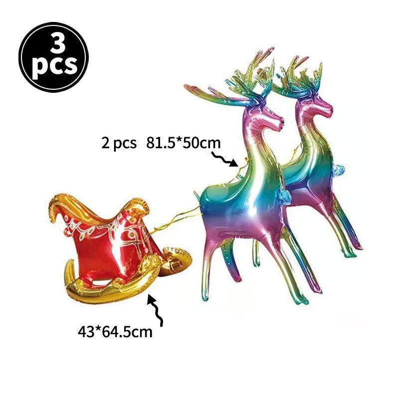 Christmas Decoration Balloons Santa Claus Snowman Aluminum Foil Letter Balloon Banner Merry Christmas Theme Party Decor Supplies
