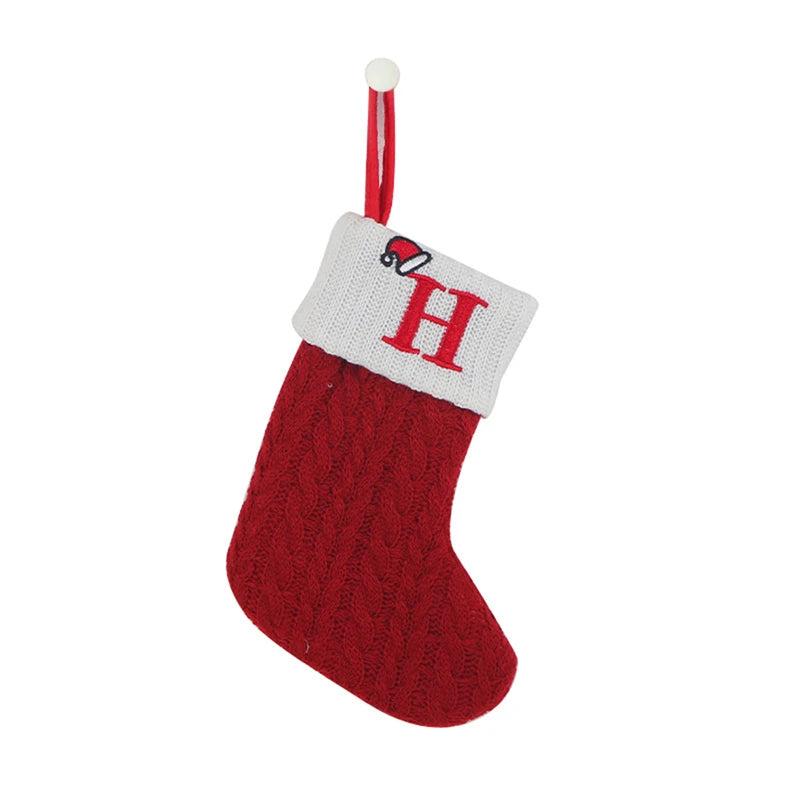 Christmas Alphabet Knitting Socks Christmas Tree Ornaments Christmas Decorations For Home 2024 Navidad Noel 2025Xmas Gift