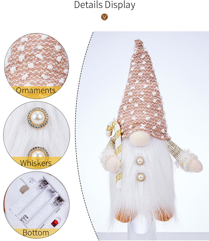 Glowing Gnome Christmas Faceless Doll 30cm Tree Decorations 2025 Night Light Xmas Gift Navidad 2023 New Year Home Decor