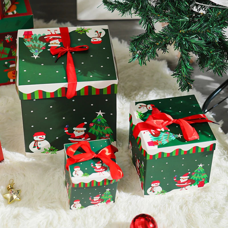 Christmas Gifts Box Christmas Snowman Packing Box Navidad Santa Claus Xmas Ornament New Year Christmas Party Decor Supplies