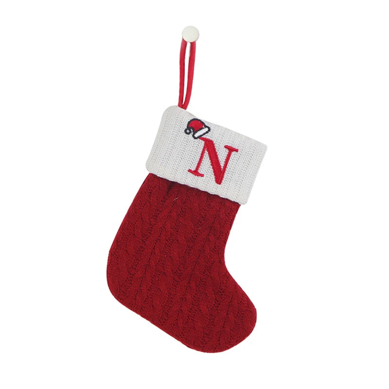 Christmas Alphabet Knitting Socks Christmas Tree Ornaments Christmas Decorations For Home 2024 Navidad Noel 2025Xmas Gift