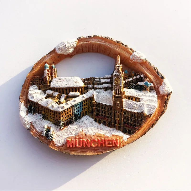 Germany Munchen 3D Fridge Magnets Tourism Souvenir Refrigerator Magnetic Sticker Collection Handicraft Gift
