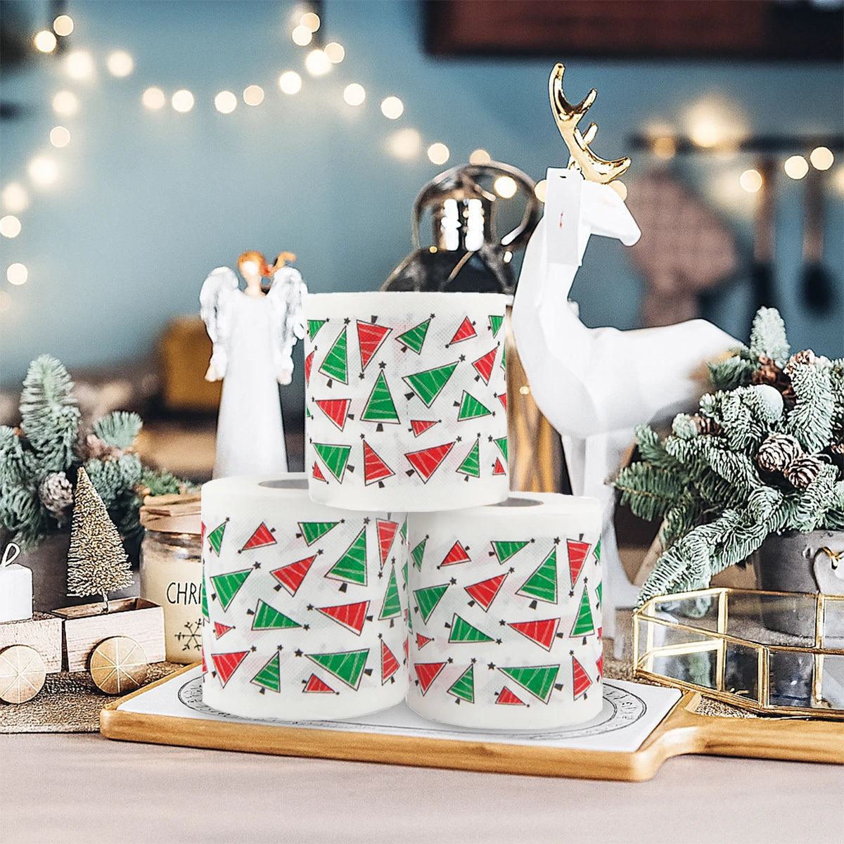 Merry Christmas Toilet Roll Paper Home Santa Claus Bath Toilet Roll Paper Christmas Supplies Xmas Tissue Roll Home New Year